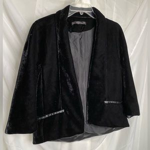 Zara Basics Velvet Blazer Black